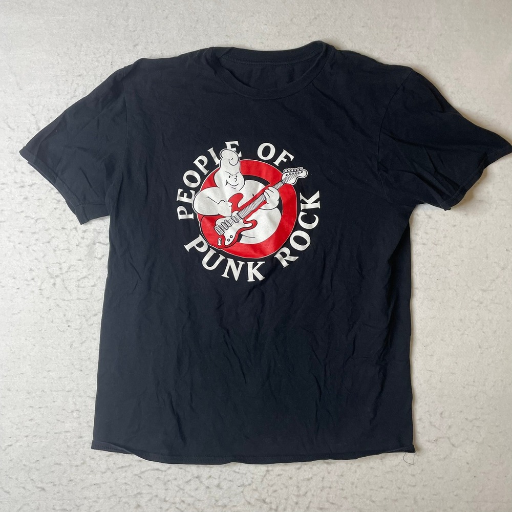 PEOPLE OF PUNK ROCK Ghostbusters Graphic T‎ Shirt Black Short Sleeve Mens Size M